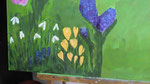 17-04 Zo de krokusjes bloeien...nu de narcissen nog, zie ik wel tegen op, lijkt me moeilijk...ik heb de blauwe druifjes trouwens iets groter gemaakt...