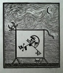 La vache - Xylogravure Epreuve d'artiste - 18 x 21 cm