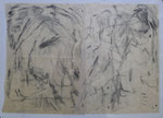 Guillaume Lebelle - Sans titre - 2 fusains originaux assemblés - 38 x 25 cm 