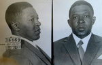 Photographie de détenu (pénitencier de Joliet - Illinois) - Descriptif au dos (caractéristiques anthropométriques, crimes, peine, antécédents judiciaires...) - Années 50 - 12 x 7,5 cm 