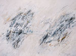Composition syncrétiques, mine, pastel, gomme sur caséine sur papier 30x24, 1988 ©Didier Rochut