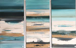 Tryptique Rencontres Océanes, 3x50x150cm, Medium Acrylique, 2024
