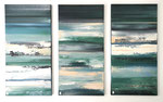 Tryptique Emotions Océanes, 3x50x150cm, Medium Acrylique, 2024