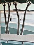 Lac d'Hossegor Rive Est - Enduit acrylique sur toile - 60x80cm -  2022
