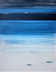 Calme bleu Enduit acrylique sur toile 70X90cm 2019