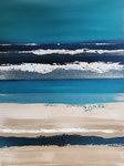 Variations de bleus océans 3- Enduit acrylique sur toile - 60x80cm -  2021