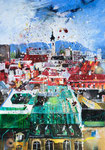 123 Dachlandschaft Klagenfurt 100x70