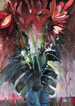 22 Amaryllis mit Philoblättern 55x76