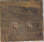 Voorposten, blinddruk krijt papier, ongeveer 8cmx16cm, € 275,-