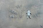 Slagveld, blinddruk krijt papier, ongeveer 8cmx16cm, € 150,-