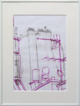 "Mazagran Truillot Rose", 2019. Felt tip marker on tracing paper over printed paper, 29,7 x 21 cm, (41 x 31 cm, framed) 50€