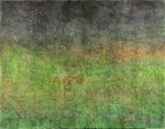 「Sundown」アクリル、色鉛筆、墨、パネルに綿布　91.0×116.7㎝