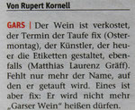 Pressebericht NÖN Horn (Woche 12),  Copyright by Rupert Kornell