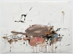 Solidified Echoes I, oil and oil stick on paper, 21" x 28", 2024