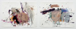 Hansel and Gretel, oil and oil stick on paper, 18" x 24" each (diptych), 2024