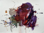 Old Poem, oil and oil stick on paper, 18" x 24", 2025