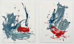 Erased, oil and oil stick on paper, 15" x 26" (diptych, 15" x 12" each), 2024
