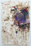 Dropped and Lollipop, oil on paper, 109" x 51", 2025