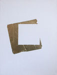 《Insel 12-1》2012年／真鍮箔、アクリル樹脂、キャンバス／40.0×30.0 cm　　《Insel 12-1》2012／Imitation Gold, medium, Canvas／40.0×30.0 cm