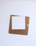 《Insel 12-3》2012年／真鍮箔、アクリル樹脂、キャンバス／40.0×30.0 cm／2012　　《Insel 12-3》2012／Imitation Gold, medium, Canvas／40.0×30.0 cm