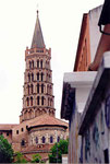Toulouse: le clocher de la basilique St Sernin