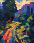 Al Gury "A Walk in the Hills", 14" x 11", oil on panel