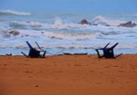 Foto pubblicata, dal titolo: "Il Mare, se mi arrabbio rovescio tutto".