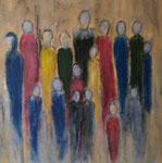 Trauernde Menschen - Acryl 60 x 60