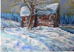 Winter - Pastell 35 x 25 (außen 53 x 43) = € 100 incl. Rahmen