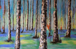 Bäume abstrakt 2- Acryl 200 x 60 = € 180 incl. Rahmen