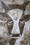 braune Kuh -  Acryl auf MDF 30 x 40