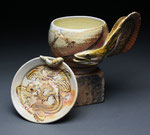 American Eel Mug with Eastern Newt Saucer by Catherine Stasevich