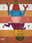 Life is a chameleon, 2007, Acrylic Painting on Jute ( 80 x 60 cm )
