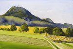 #890 / Rechberg Schwäbische Alb, Aquarell, Rechberg Swabian Alb, watercolor painting, plein air, Aquarellpapier/watercolor paper: Arches 185 g/m²,  Bildausschnitt H x B (H x W): 36 cm x 54 cm, VERFÜGBAR/AVAILABLE
