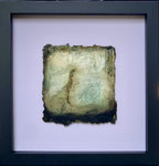Marmormehl-Sumpfkalk auf Seidelbastpapier - Objektrahmen ca. 34,5 x 34,5 cm