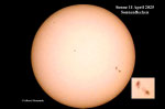 Sonne mit Sonnenflecken.  11 April 2025