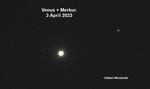 Venus + Merkur. 3 April 2023