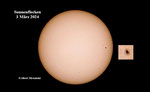 Sonne mit Sonnenflecken. 3 März 2024