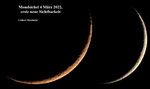 Mondsichel erste Sicht. 4 März 2022