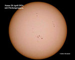 Sonne mit Sonnenfleckengruppen.20 April 2024