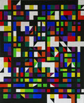 Sudoku übermalt, 50x60cm, Öl auf Leinwand (2022)