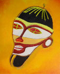 001 - 2018 Het masker van de woestijn (2018)-  schilderstuk op Schildersdoek  H60,0 X B 50,0 CM - Acrylverf - (Part bezit)