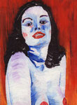 003 - 1987 -  De  Witte dame (1978) - schilderstuk op 450 grams Ivoorkarton - H 220 x B 160 CM - olieverf
