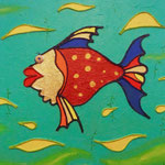 005 - 2018 - Wanda the Fish - 2018 - schilderstuk op Schildersdoek  (H 60,0 X B 60,0  CM) - Acrylverf 