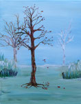 003 -2021  Misty Trees 2021 Acryl op Schildersdoek   H x B 2 4 X 18 CM   Acrylverf
