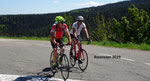 Séjour Ascension 2019 ; malgré un relief doux on a pas mal grimpé, 2350 m dénivelé pour 106 km le deuxième jour pour le groupe 1 . Ici Claude et Christian en plein effort 