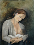 Maternité 1  (huile sur toile 72X54 cm)