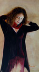 Sasha à l'écharpe rouge  (huile sur toile 80X50 cm),  Indisponible