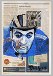 Eddie Merckx , 2015 , 39 x 51 , Gouache und Tempera auf Zeitungspapier