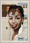 Marie N'Diaye, 2015, 39 X 56, Gouache und Tempera auf Zeitungspapier